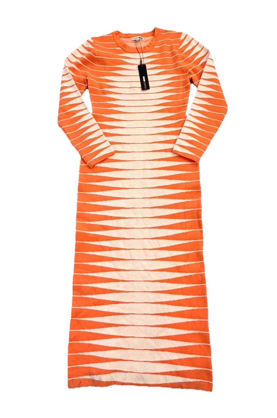 New Fashion Nova Margo Sweater Maxi Dress Orange Bodycon Size 1X NWT